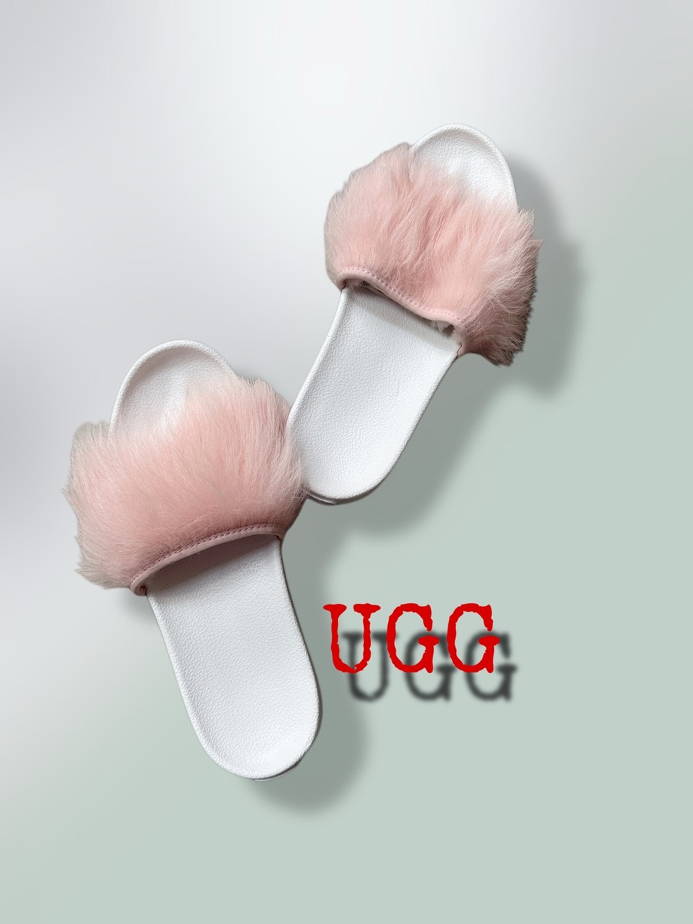 UGG Faux Fur Slide Sandals - Pink